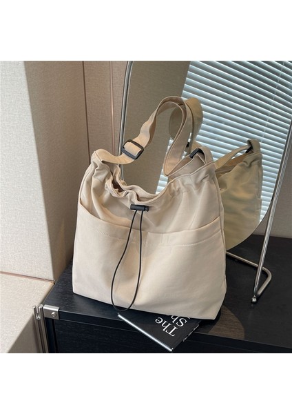 Omuz Çantası Çapraz Çanta Taşınabilir Yüksek Kaliteli Rahat Tuval Malzemesi Popüler Stil , Bej (Yurt Dışından)