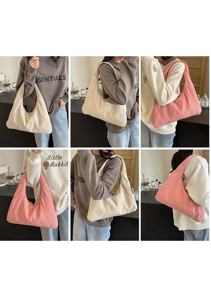 Omuz Çantası Çapraz Çanta Taşınabilir Yüksek Kaliteli ve Konforlu Tuval Malzemesi Sade Stil, Beyaz (Yurt Dışından) fiyatları