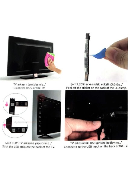 CT-4566 Usb'li Tv Arkası Rgb LED 3mt