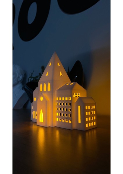Modern beyaz cam tealight mumluk, şık ev dekoru ve konsol süsü için ideal