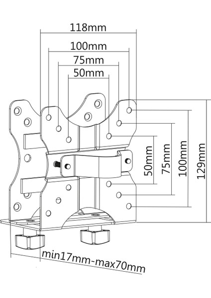 Masa Montajı Için Çok Işlevli Mini Masaüstü Pc Tutucu. O. Braket Arasında, VESA75X75,100X100 indirimleri