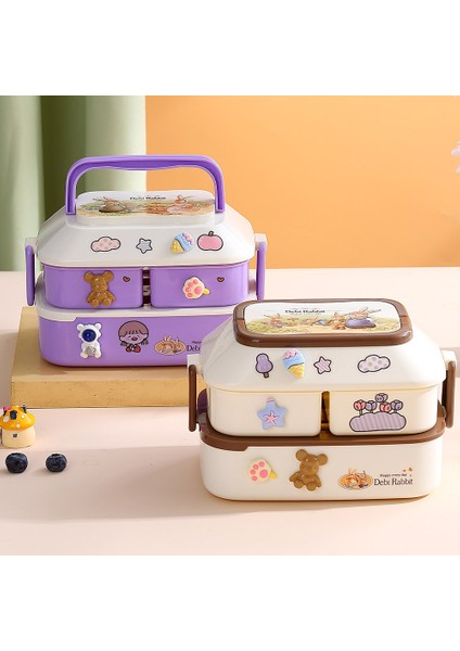 Double Layer Large Capacity Children's Lunch Box 1.5l (Yurt Dışından)