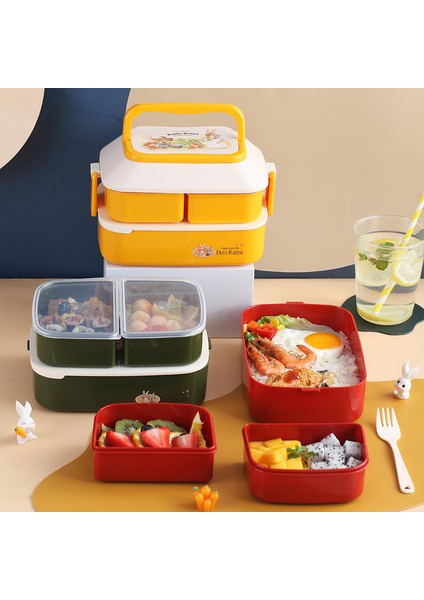 Double Layer Large Capacity Children's Lunch Box 1.5l (Yurt Dışından)