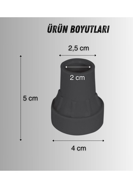 Baston Lastiği Yumuşak Kaymaz Taban Baston Asa Ucu Yüksek Kalite 4'lü Avantaj Paket