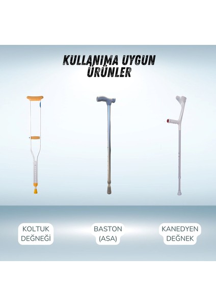Baston Lastiği Yumuşak Kaymaz Taban Baston Asa Ucu Yüksek Kalite 4'lü Avantaj Paket