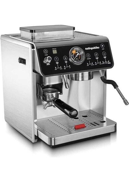 Mini Barista Espresso Kahve Makinesi 2800 W Kahve Değirmeni dahil 2,7 Lt Su Tankı