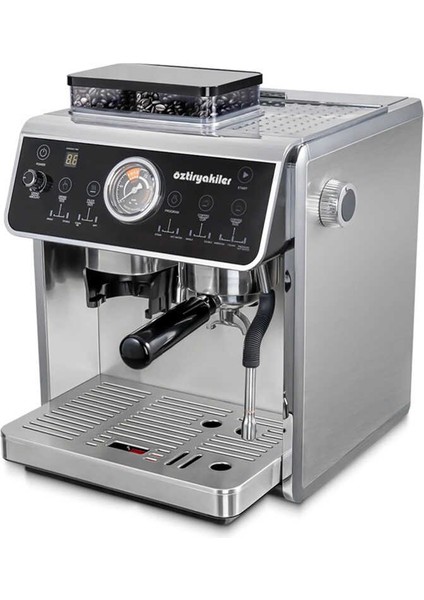 Mini Barista Espresso Kahve Makinesi 2800 W Kahve Değirmeni dahil 2,7 Lt Su Tankı