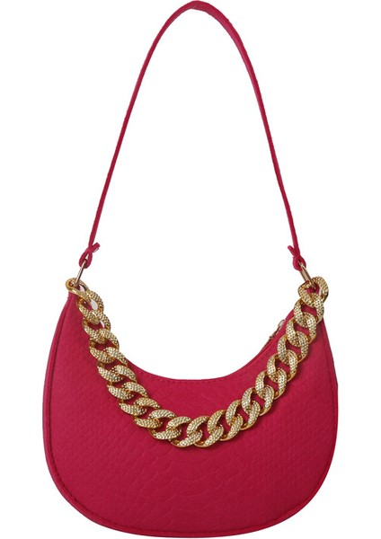 Omuz Çantası Çapraz Çanta Taşınabilir Yüksek Kaliteli Keçe Kumaş Sokak Stili Içın Rahat Malzeme, Kırmızı (Yurt Dışından)