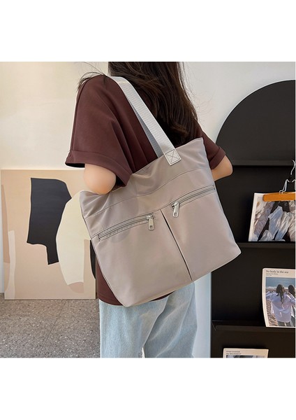 Omuz Çantası Çapraz Çanta Taşınabilir Yüksek Kaliteli Nefes Alabilen Kumaş Malzemesi Kentsel Moda Stili, Gri (Yurt Dışından) fiyatları
