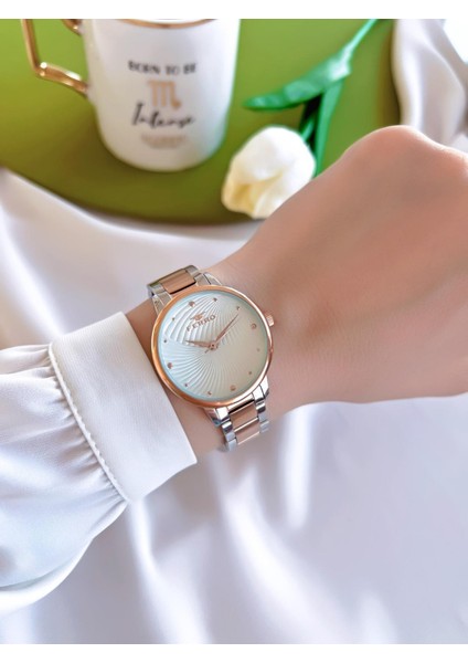 Çelik Kordon Iyon Kaplama Kasa 3 Atm Suya Dayanıklı Kadın Kol Saati+Bileklik BFL40093-EX fiyatları