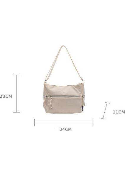 Omuz Çantası Çapraz Çanta Taşınabilir Yüksek Kaliteli Naylon Kumaş Gündelik Sokak Stili, Siyah (Yurt Dışından) modelleri