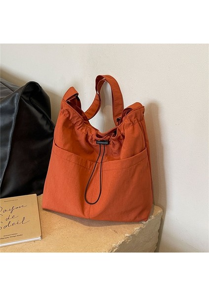 Omuz Çantası Çapraz Çanta Taşınabilir Yüksek Kaliteli Rahat Tuval Malzemesi Popüler Stil, Turuncu (Yurt Dışından)