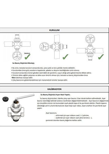 3/4'' Minyon Serisi Rekorsuz Su Basınç Düşürücü DN20 (Maks.16 Bar) - Water Pressure Reducer