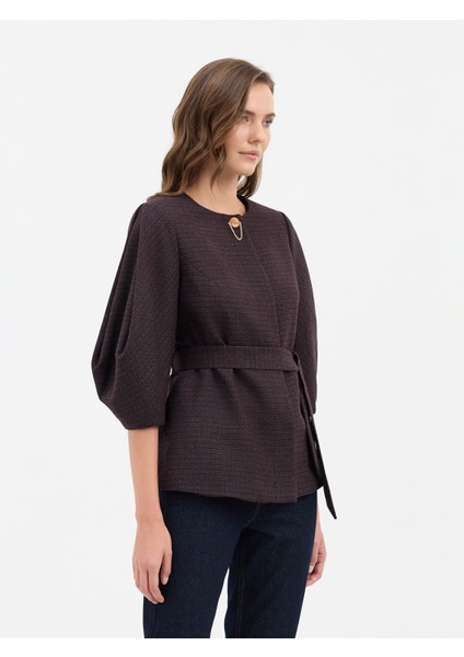 Kadın Ceket-Bordo / Siyah