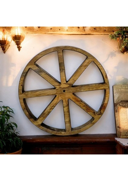 Ahşap Dekoratif Tekerlek 40CM