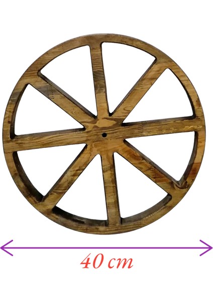Ahşap Dekoratif Tekerlek 40CM