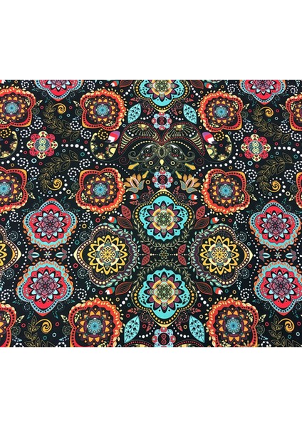 Aşçı Ceketi Desenli Unisex Çıtçıtlı Uzun Kollu Chef Aşçı Mutfak Ceket Mandala Desenli