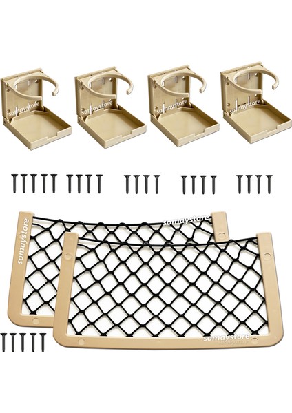 Tekne Karavan Seti 4 Adet Katlanır Bardaklık 2 Adet 32X17CM Eşya Filesi