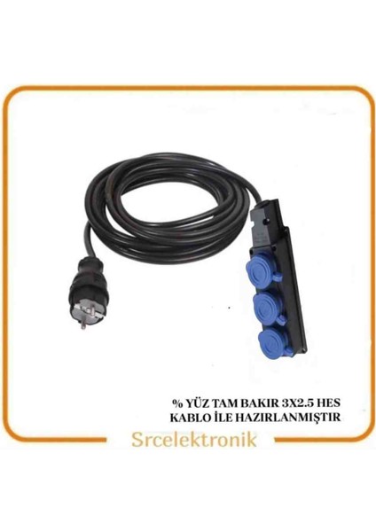 3 Lü 3 Ile 10 Metre Arası Kauçuk 3x2.5 Uzatma Seyyar Kablo (% 100 Tam Bakir Kalin Hes Kablo ) Tseli HO5VV