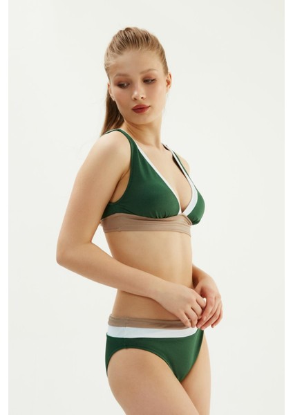 2651ESMM Üçgen Geniş Bikini Üst - Yeşil Ten fiyatları