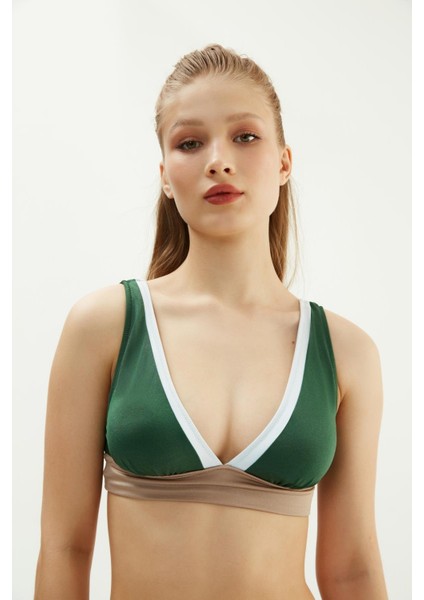 2651ESMM Üçgen Geniş Bikini Üst - Yeşil Ten modelleri