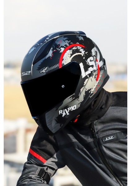 Rapıd 2 Cırcle Mat Siyah-Kırmızı Kask