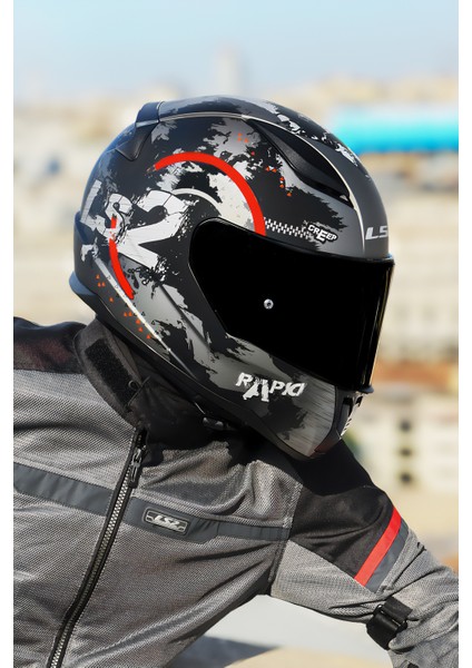 Rapıd 2 Cırcle Mat Siyah-Kırmızı Kask indirimleri