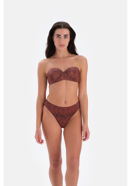 3016BK Straplez Kaplı Bikini - Siyah Kırmızı