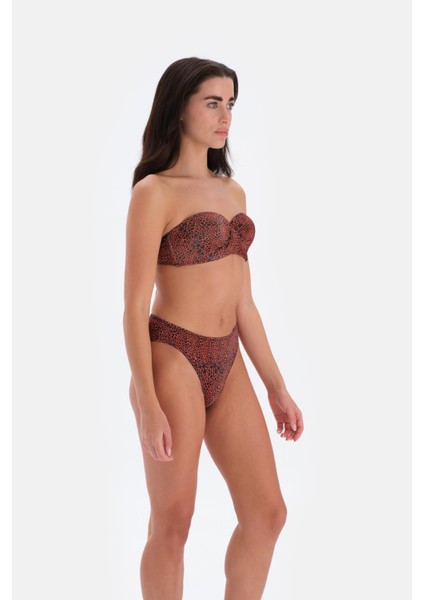 3016BK Straplez Kaplı Bikini - Siyah Kırmızı