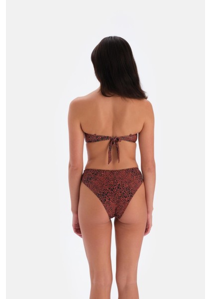 3016BK Straplez Kaplı Bikini - Siyah Kırmızı