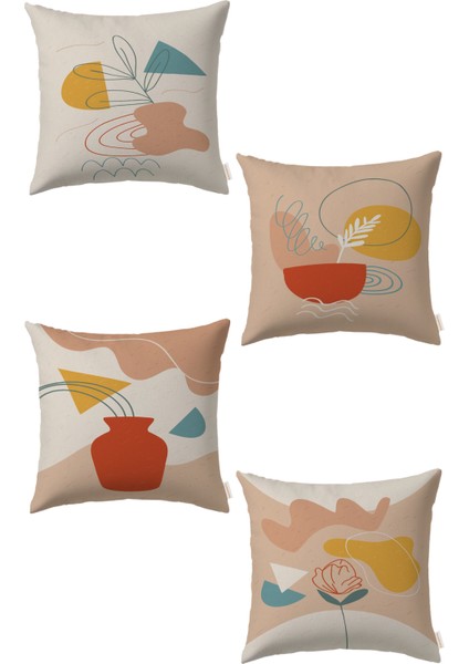 Çiçek 4’lü Kırlent Kılıf DS34