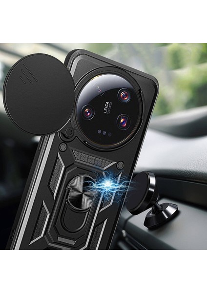 Xiaomi Mi 13 Ultra Kılıf Manyetik Standlı Kamera Korumalı Yüzüklü Zırh Tank Kılıf Koruyucu Kapak modelleri