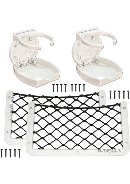 Tekne Karavan Seti Katlanır Bardaklık Oval ve Eşya Filesi 32X17CM