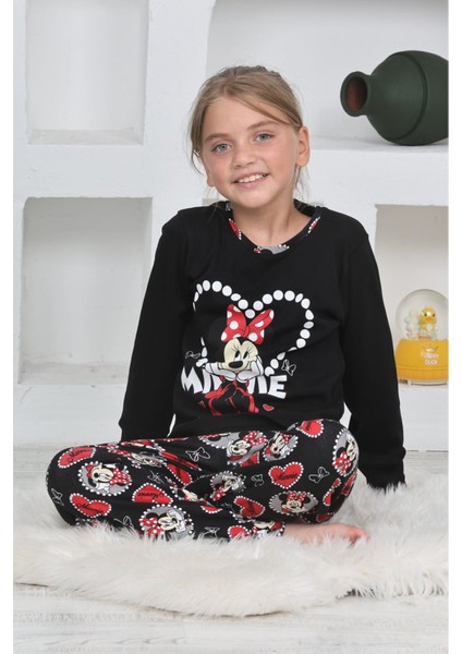 Mnn Ms Kalpli Kız Çocuk Pijama takımı - Siyah modelleri