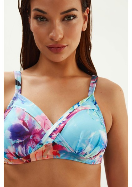 2068ESBK Desenli Toparlayıcı Bikini Tk. - Mavi modelleri