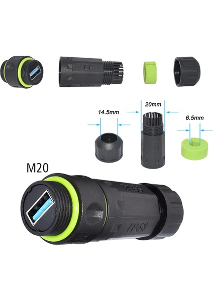 PM-24598 Dişi - Dişi Ip 68 Su Geçirmez 3.0 Usb-A Konnektör fiyatları