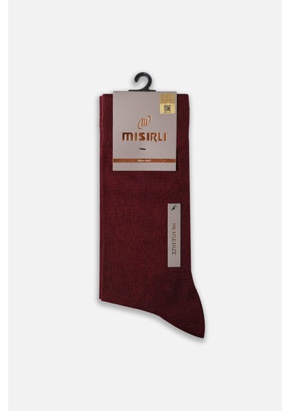 Erkek Merserize Tekli Açık Bordo Soket Çorap M 67003 Ab
