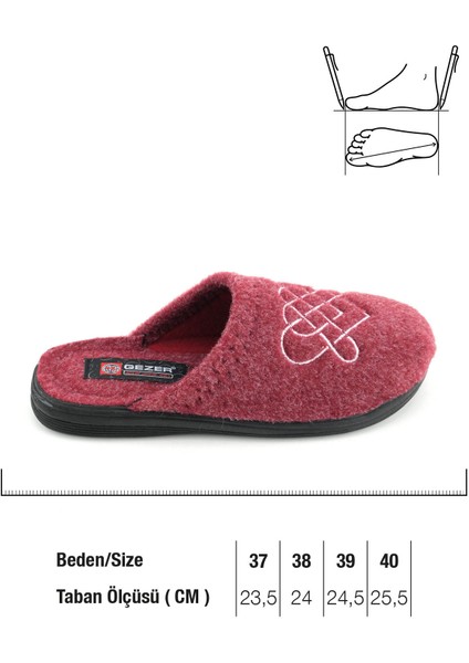 Kadın Kışlık Keçe Nakışlı Kalp Tasarım Ev Bahçe Terlik fiyatları