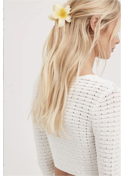 Lotus Çiçek Parlak Akrilik Kadın Mandal Toka