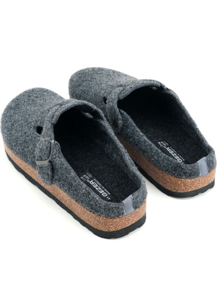 Erkek Kışlık Keçe Mantar Taban Tek Toka Ayarlanabilir Rahat Taban Ev Bahçe Terlik fırsatları