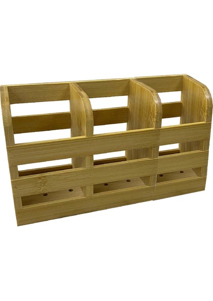 Bambu Kaşıklık 3 Bölmeli Organizer