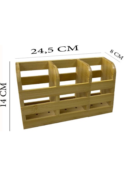 Bambu Kaşıklık 3 Bölmeli Organizer fiyatları