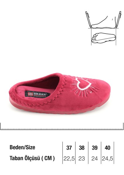Kadın Kışlık Nakışlı Kalp Tasarım Rahat Taban Ev Bahçe Gondol Terlik fiyatları