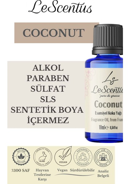 Le Scentus Coconut Esansiyel Koku Yağı Odakokusu 10ml