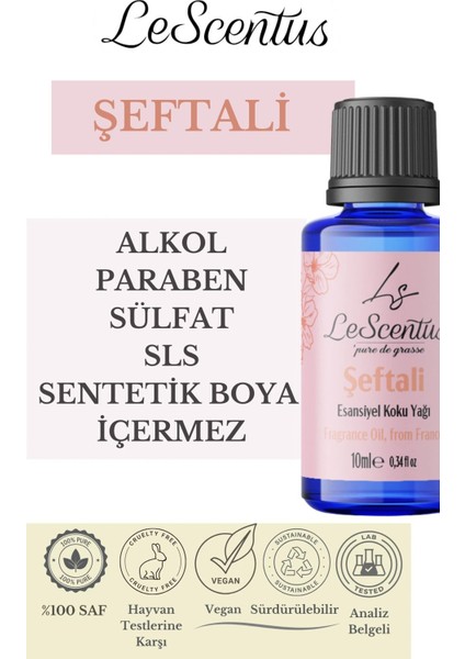 Le Scentus Şeftali Esansiyel Koku Yağı Oda Kokusu 10ml