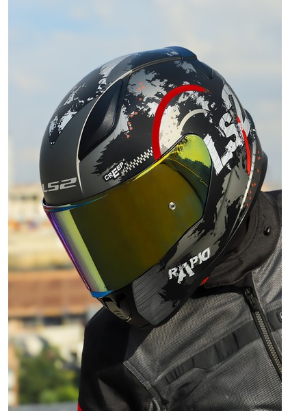 Rapıd 2 Cırcle Mat Siyah-Kırmızı Kask