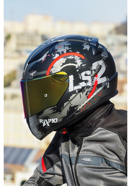 Rapıd 2 Cırcle Mat Siyah-Kırmızı Kask indirimleri