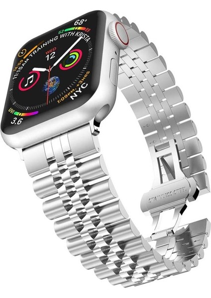 Apple Watch 10 / 11 46 mm Uyumlu Metal Kordon Rolex Style Kayış Jubilee Bilezik fiyatları