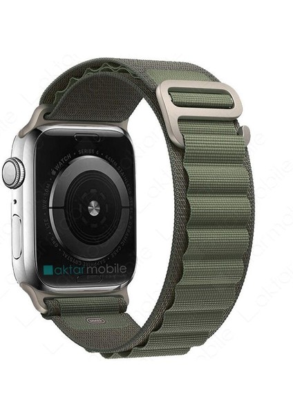 Apple Watch 10 42 mm Uyumlu Alpine Loop Kordon Kumaş Örgü Kayış