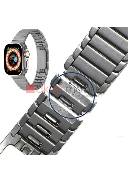 Apple Watch 10 46 mm Uyumlu Metal Kordon Baklalı Model Bilezik Paslanmaz Çelik Kayış Kelebek Toka fiyatları